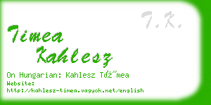 timea kahlesz business card